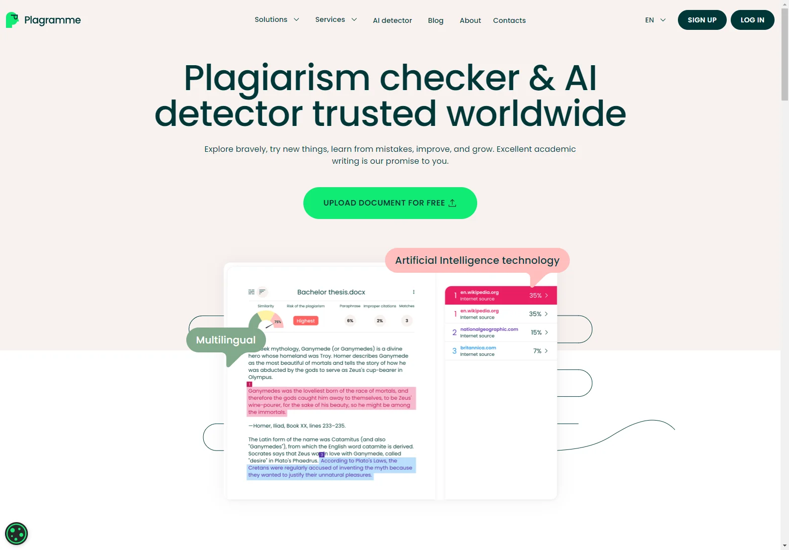 Plagramme: The Accurate Plagiarism & AI Checker for Success