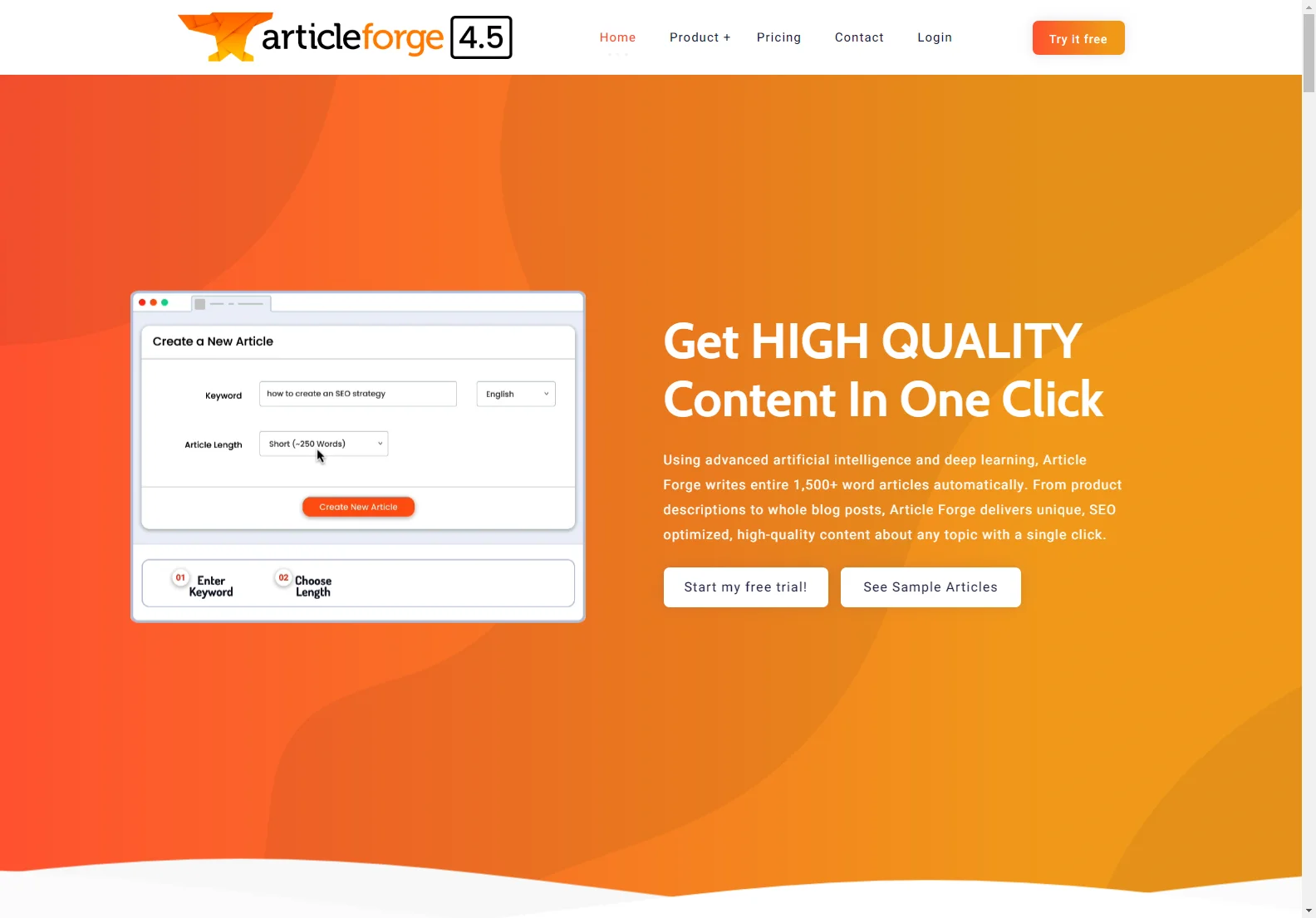 Article Forge: Your AI-Powered High-Quality Content Generator