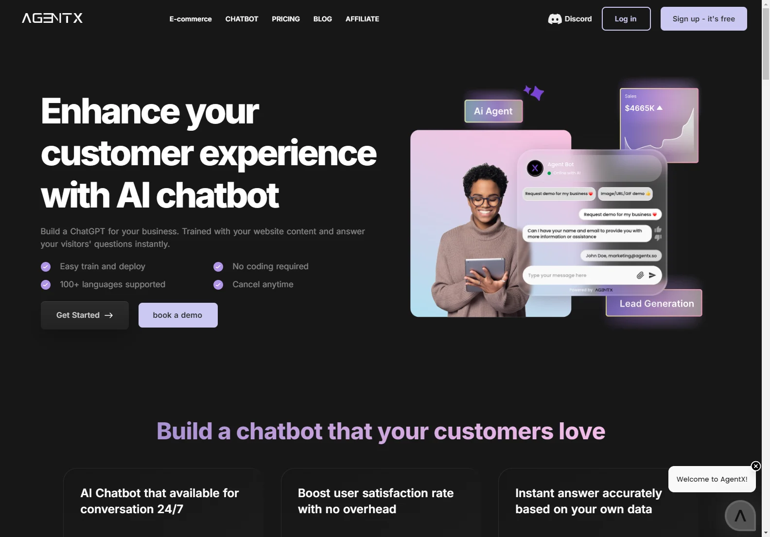 AgentX - Build AI Chatbot: Enhance Customer Experience