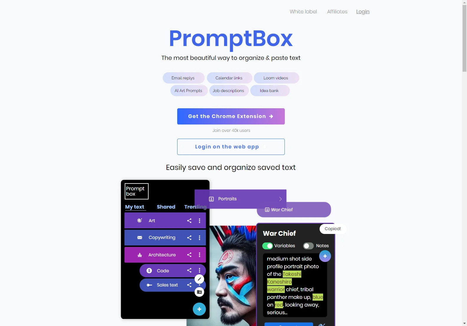 PromptBox: Streamline Text Organization with AI