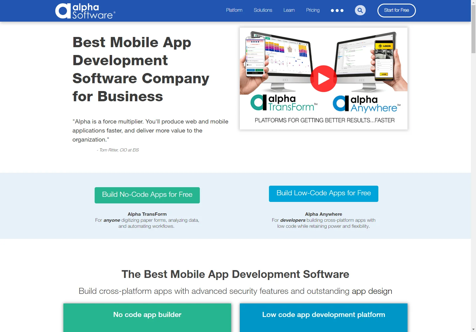 Alpha Software: Empowering App Development with Flexibility