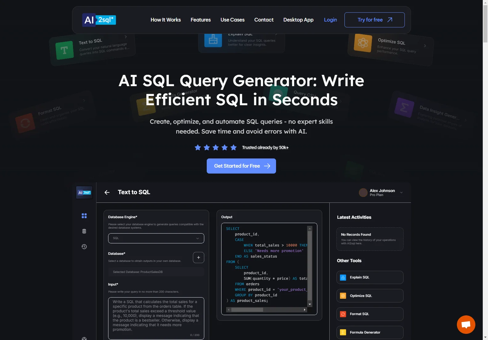 Efficient SQL Query Generation with AI - Database Assistant