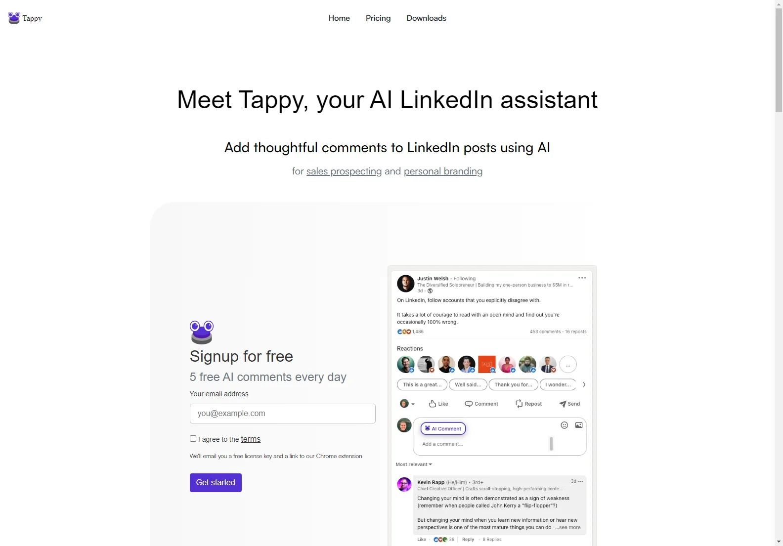 Tappy: Enhance LinkedIn Engagement with AI-Powered Comments