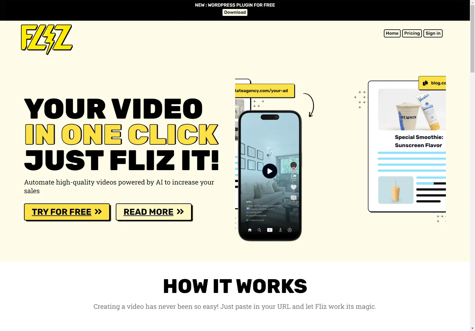 Fliz - Transform Your Content into Engaging Videos with AI