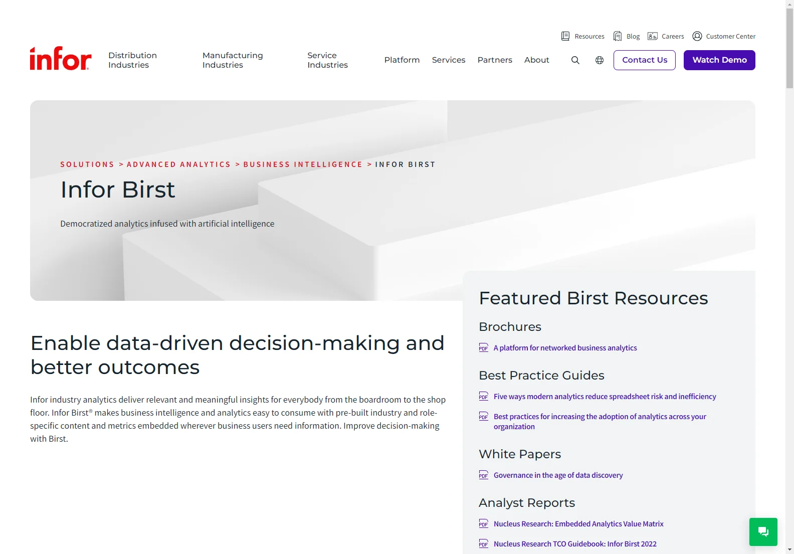 Infor Birst: Empowering Data-Driven Decisions