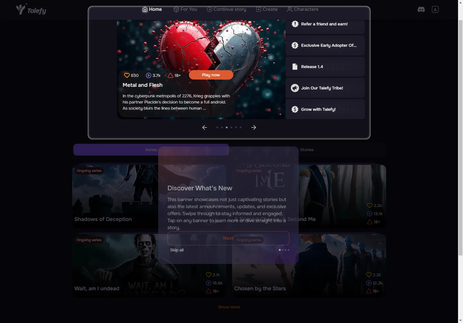 Talefy: AI-Powered Interactive Stories for an Unrivaled Experience