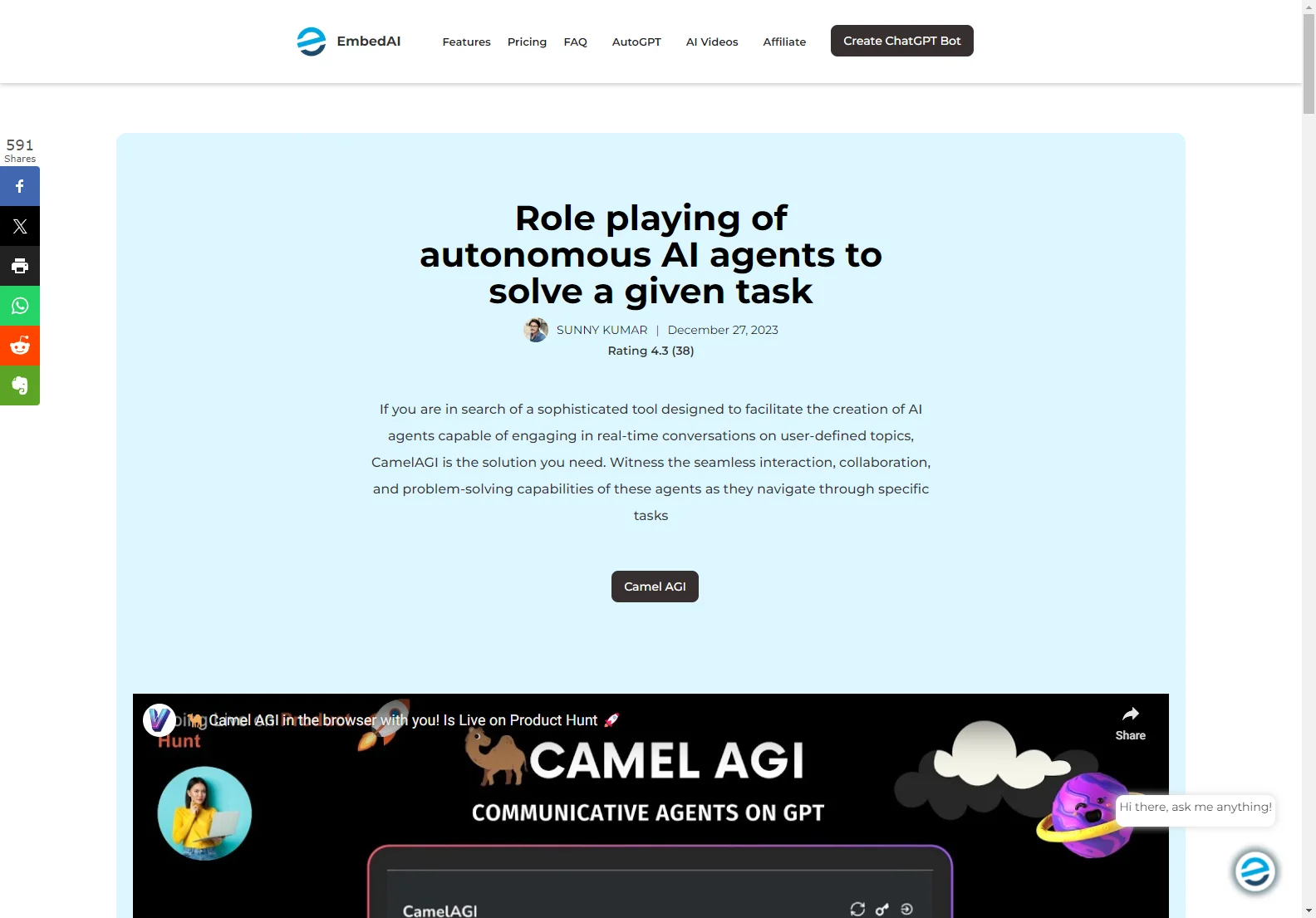 Camel AGI: Unleashing the Power of AI Collaboration