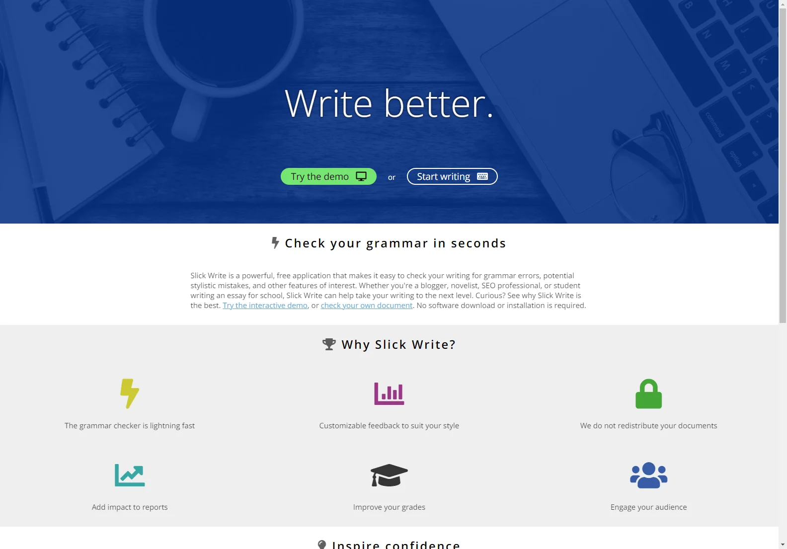 Slick Write: Elevate Your Writing with Grammar Checks