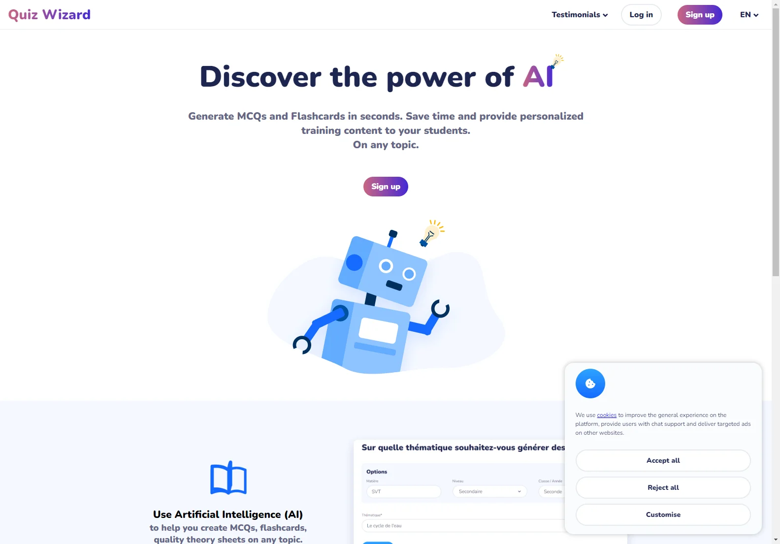 Quiz Wizard: Empowering Education with AI