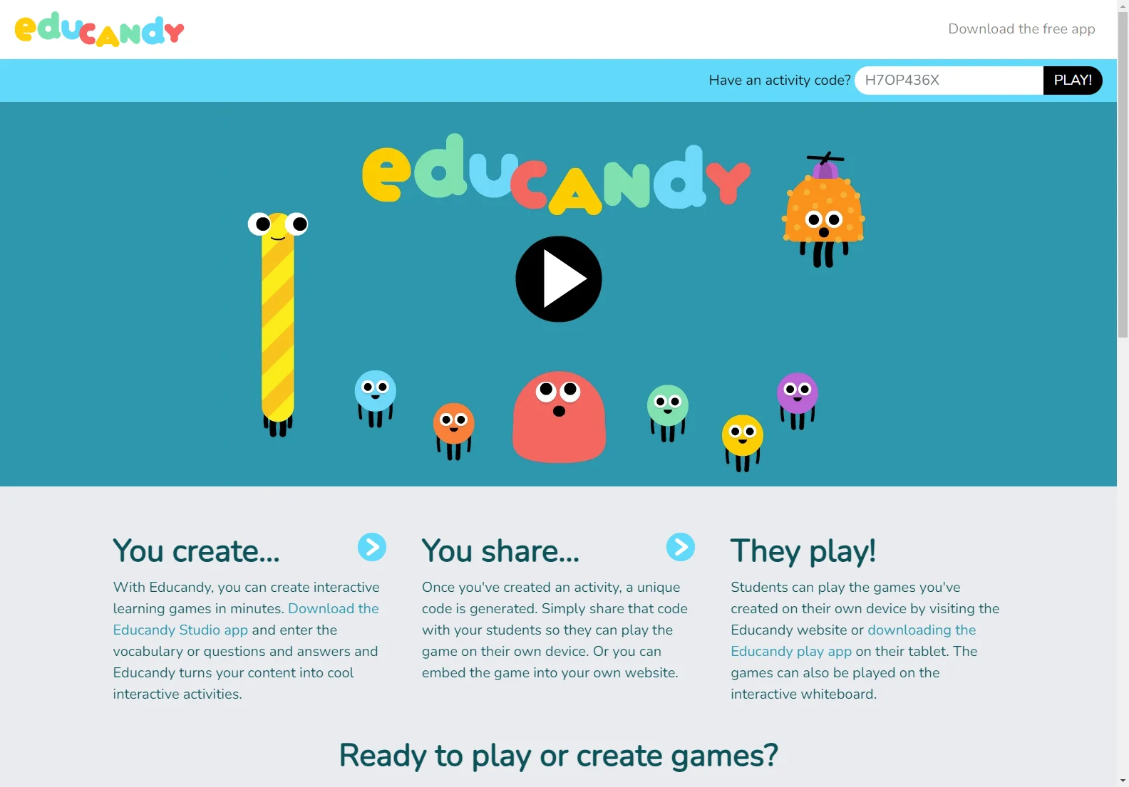 Educandy: Create and Share Interactive Learning Games