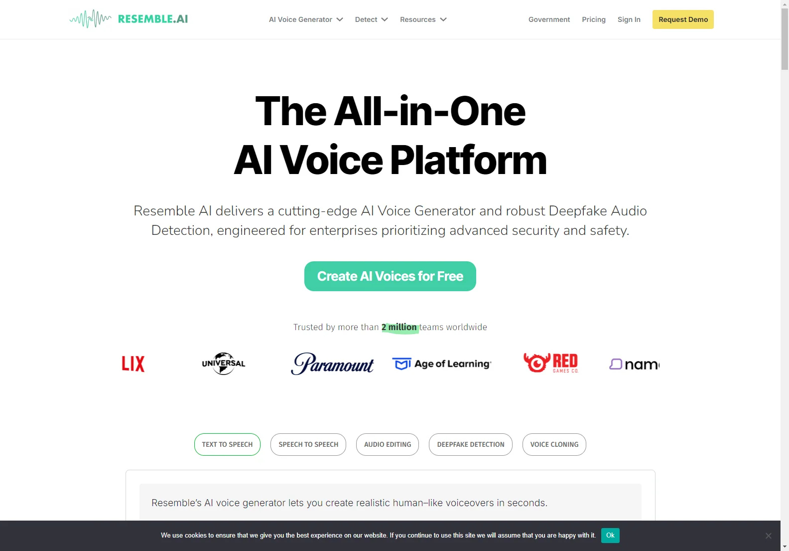 Resemble AI: Advanced AI Voice Generator with Multiple Features