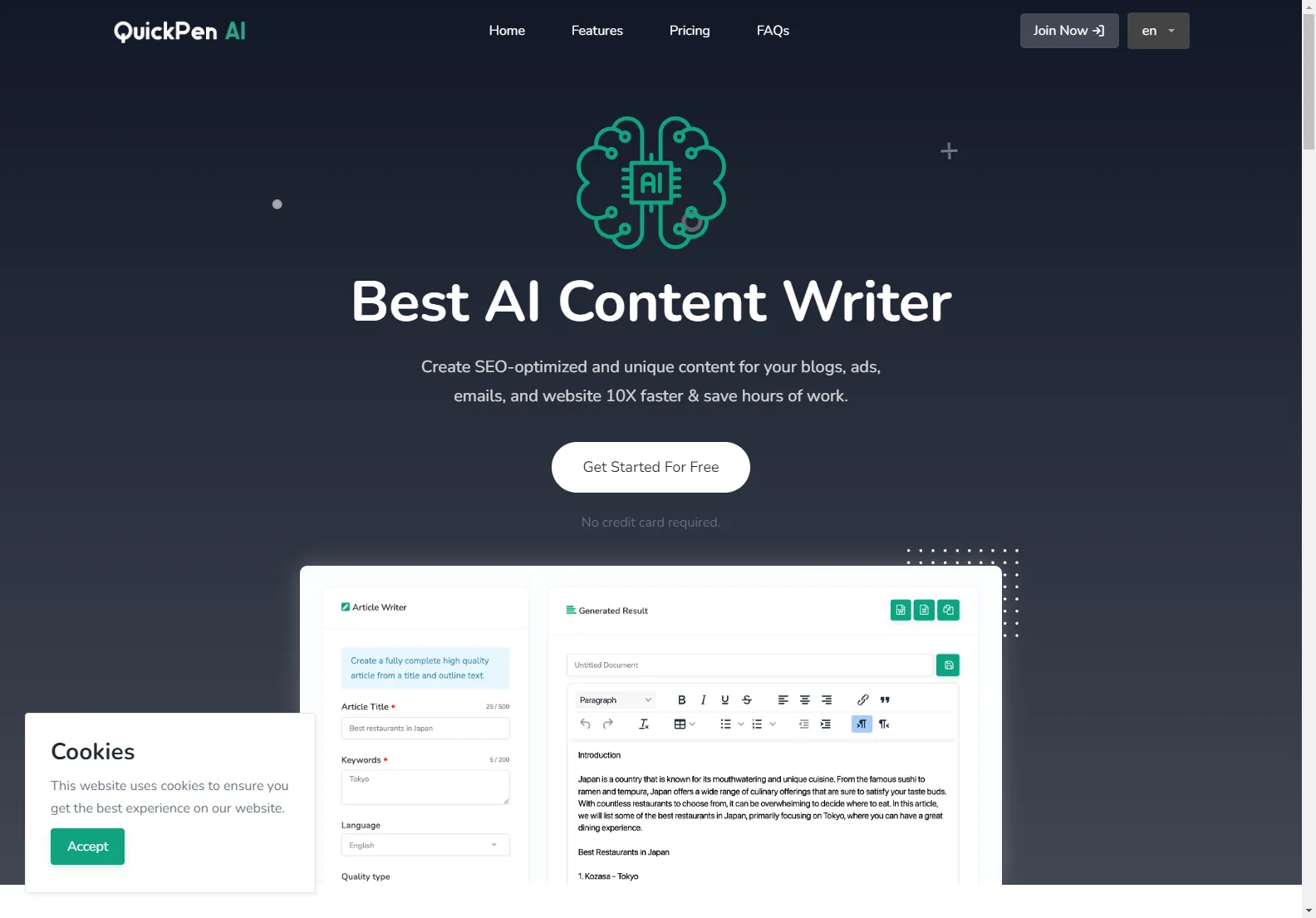 QuickPenAI: Your Ultimate AI Content Creation Companion for Quick and SEO-Optimized Content