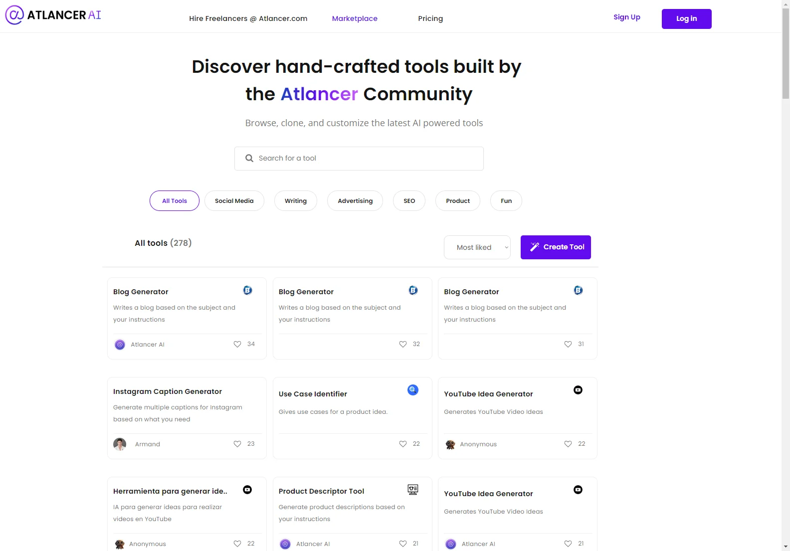 Atlancer.ai: Unleashing the Power of AI Tools