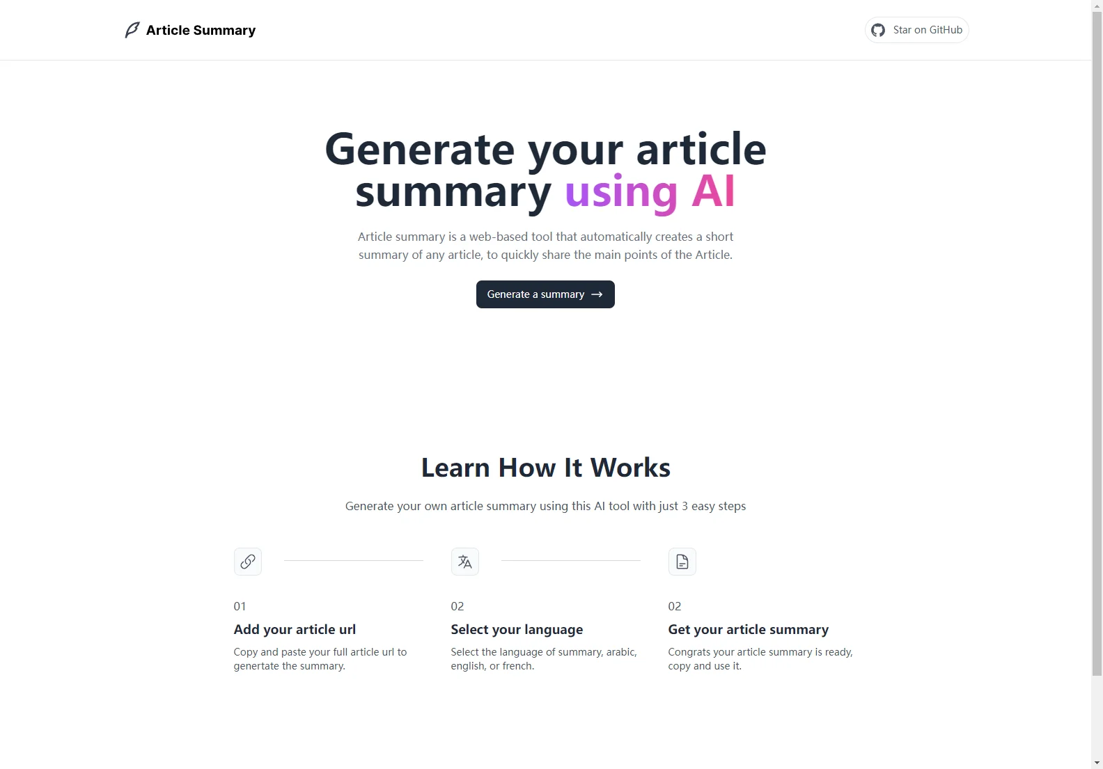 Article Summary: Quick and Accurate Content Summarization