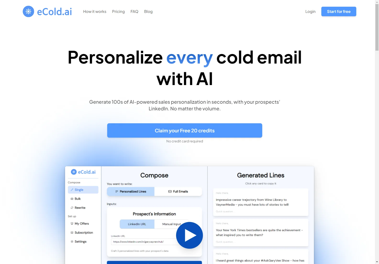 eCold.ai: Effortless AI Cold Email Personalization for Success