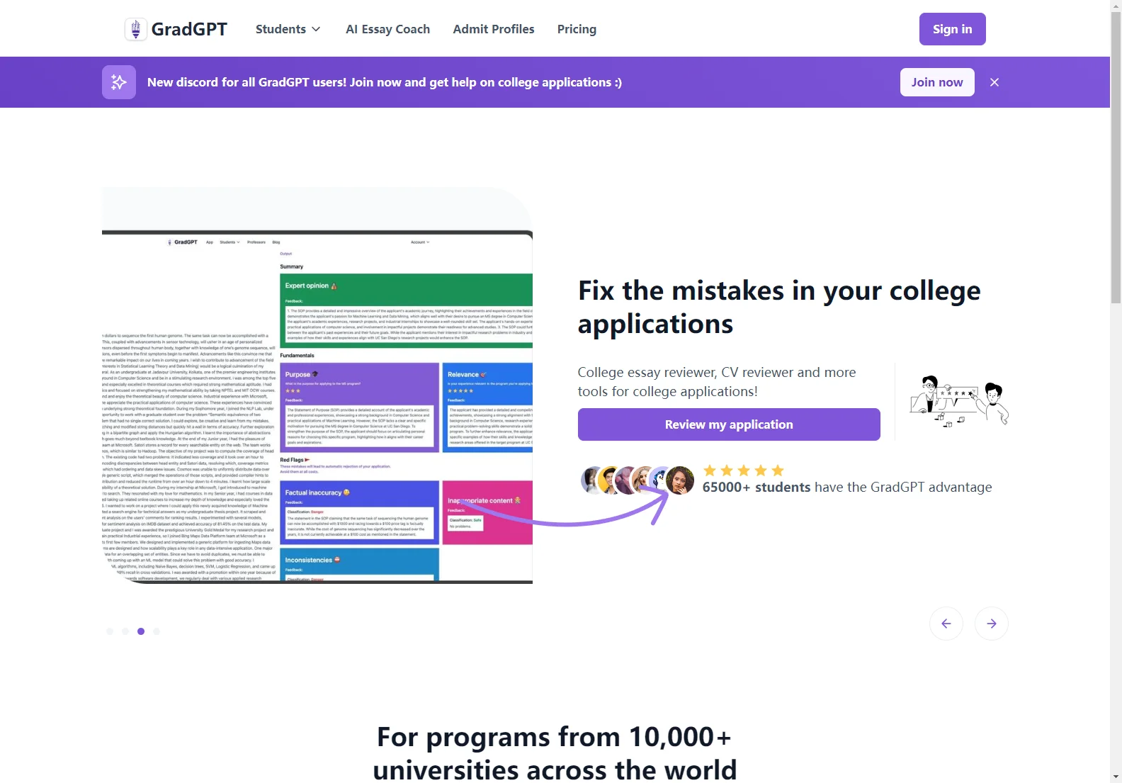 GradGPT: AI-Powered College Application Coach for Success