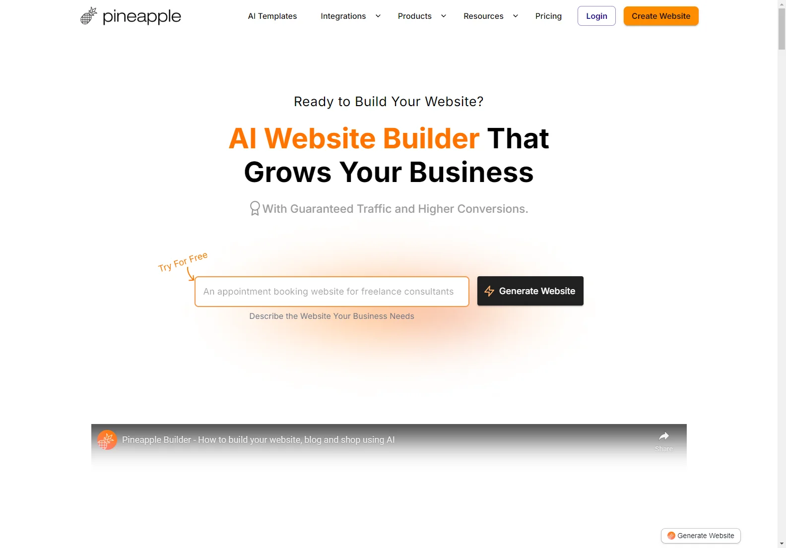 Pineapple Builder: Boost Your Business with an AI Website Builder