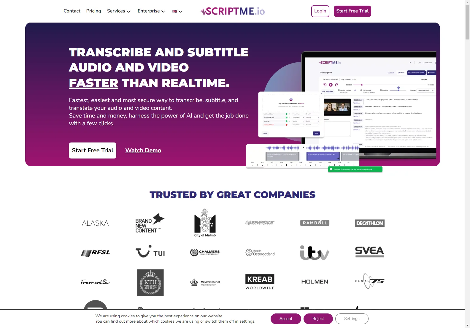 ScriptMe: The Ultimate AI Tool for Swift Audio/Video Transcription and Subtitling