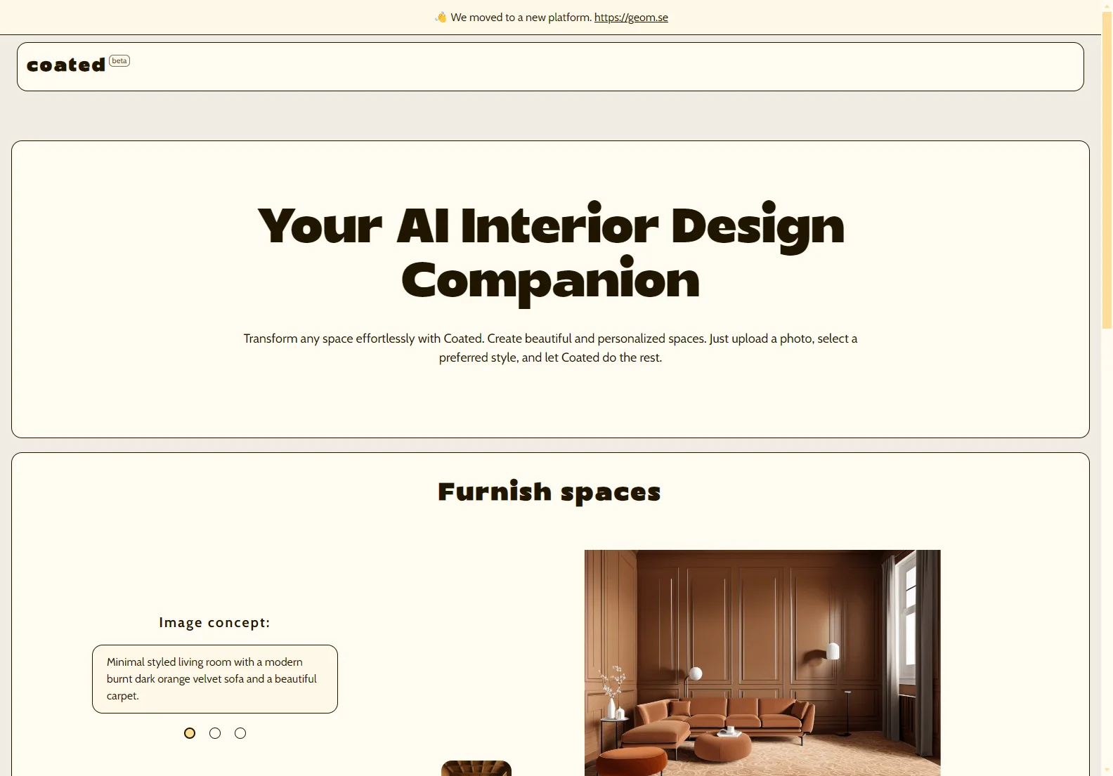 Coated - Transform Spaces with AI Interior Design