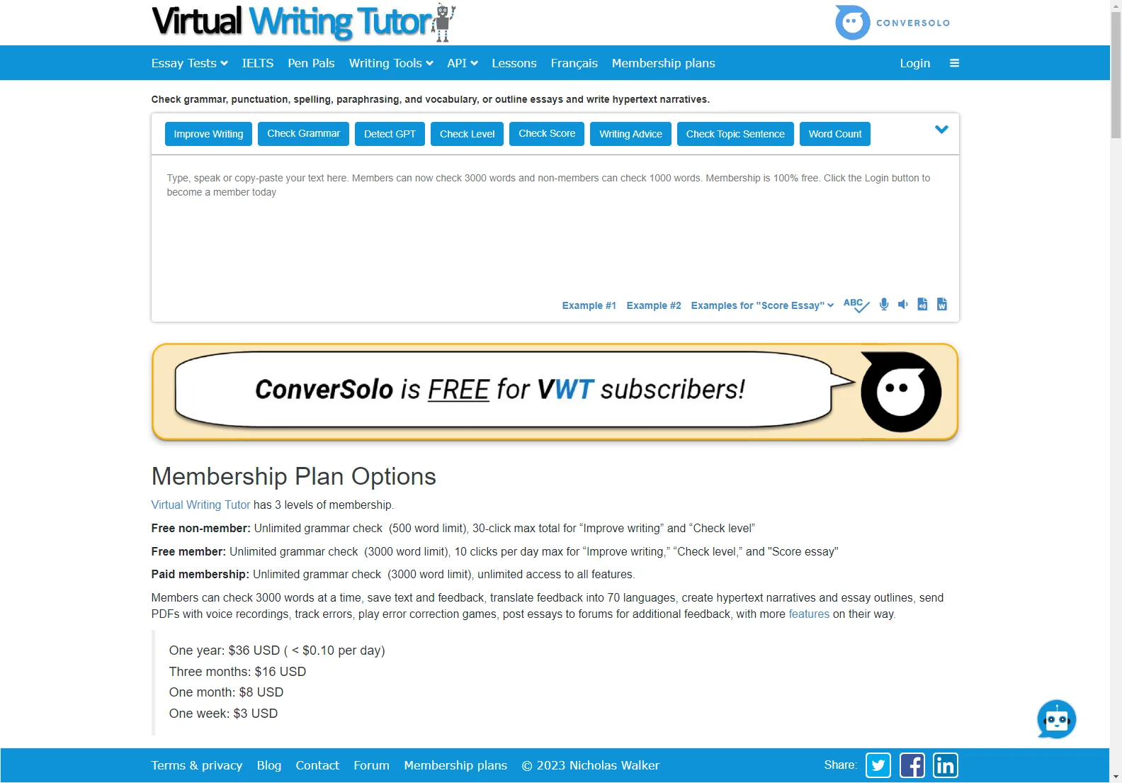 Enhance Your Writing with Virtual Writing Tutor - Free Grammar Check & Essay Checker