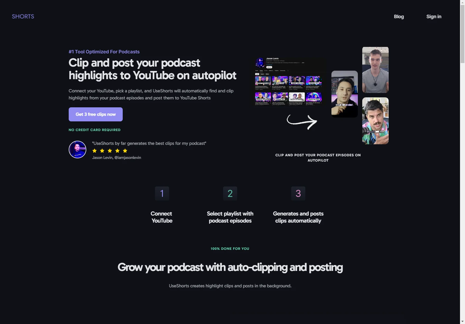 UseShorts: The AI Tool for Effortless Podcast Highlight Posting to YouTube Shorts