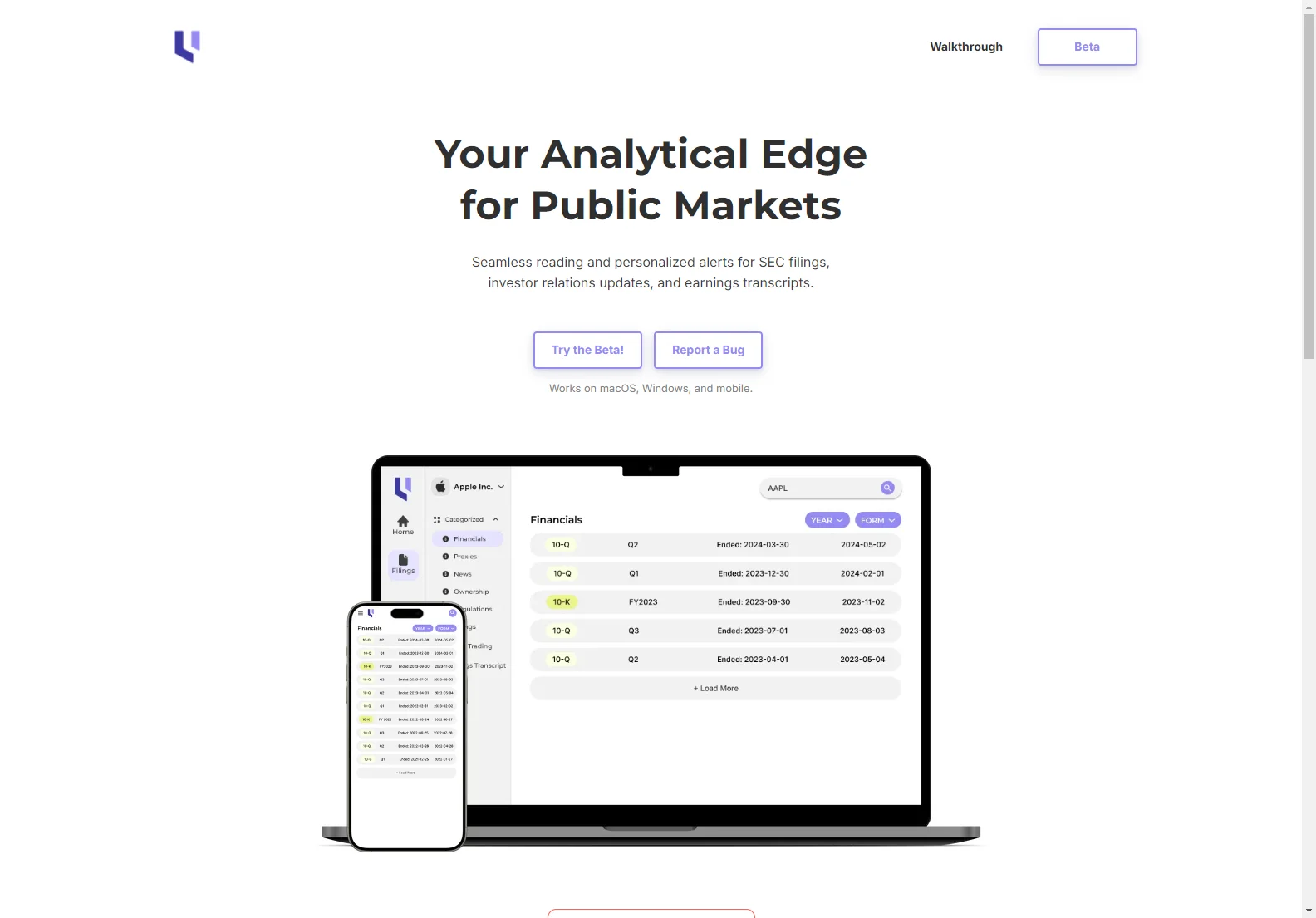 Unlevered: The AI SEC Platform for Enhanced Financial Analysis