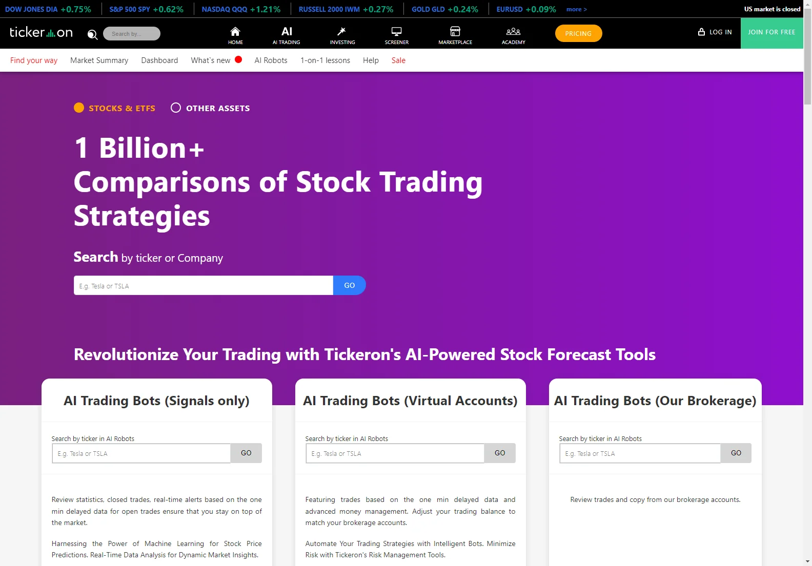 AI Tools for Stock Forecasts & Price Predictions | Tickeron