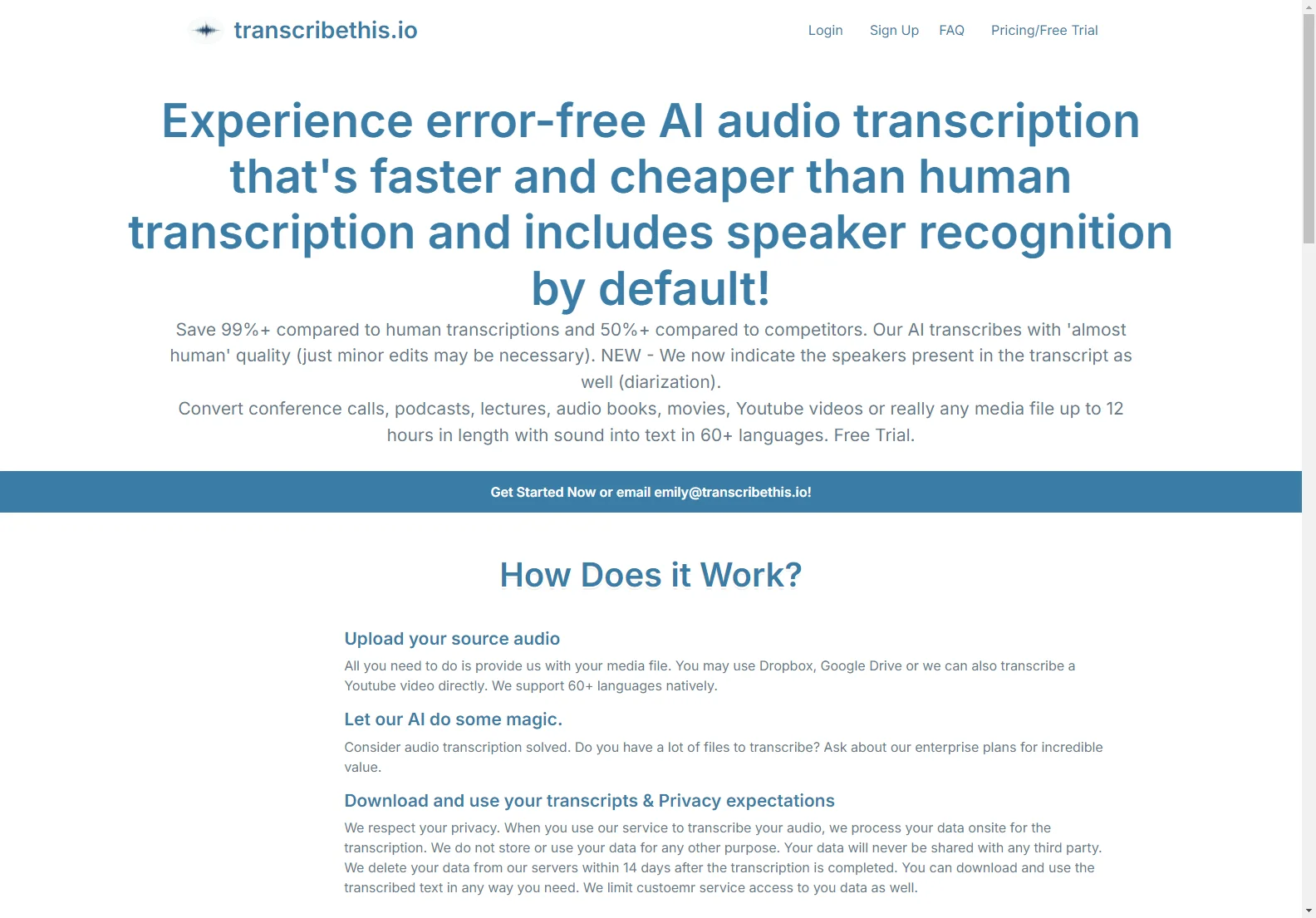 transcribethis.io: Faster, Cheaper AI Audio Transcription with Speaker Recognition