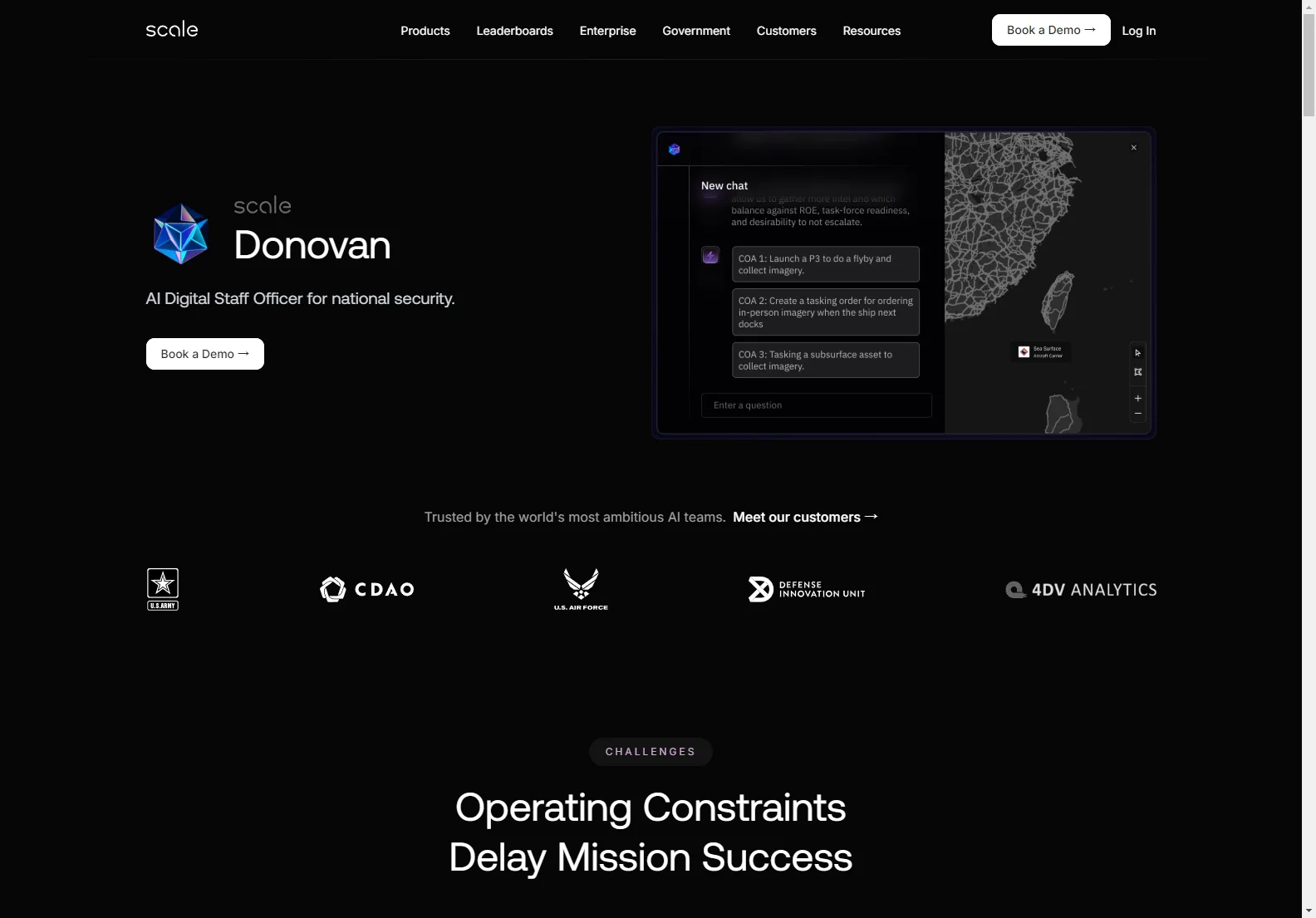 Donovan: Empowering National Security with Advanced AI