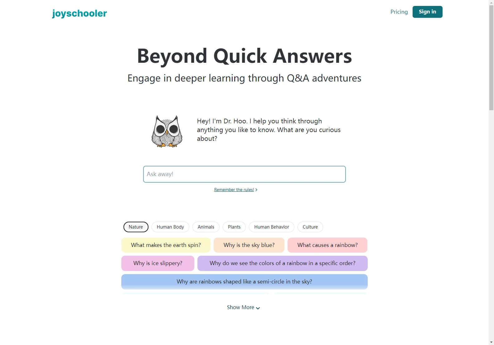 JoySchooler: Empowering Kids with Deeper Learning