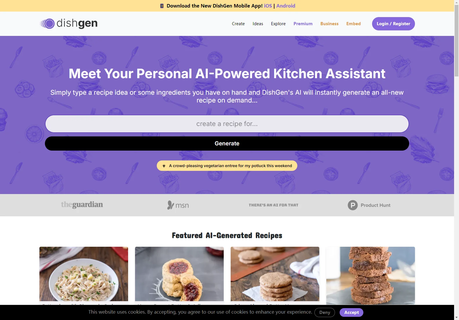 DishGen: Your AI-Powered Recipe Generator for Culinary Creativity and Waste Reduction