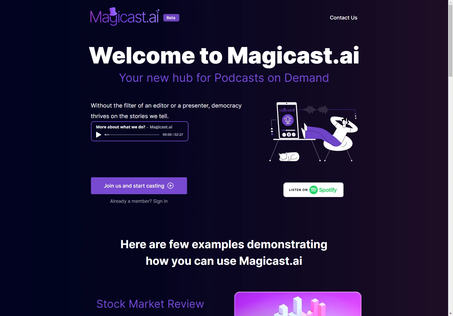 Magicast.ai: Unleashing Diverse Podcasts on Demand