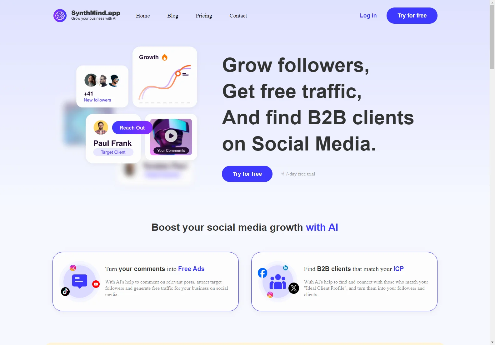 SynthMind AI: Boost Your Social Media Growth with AI-Powered Assistance