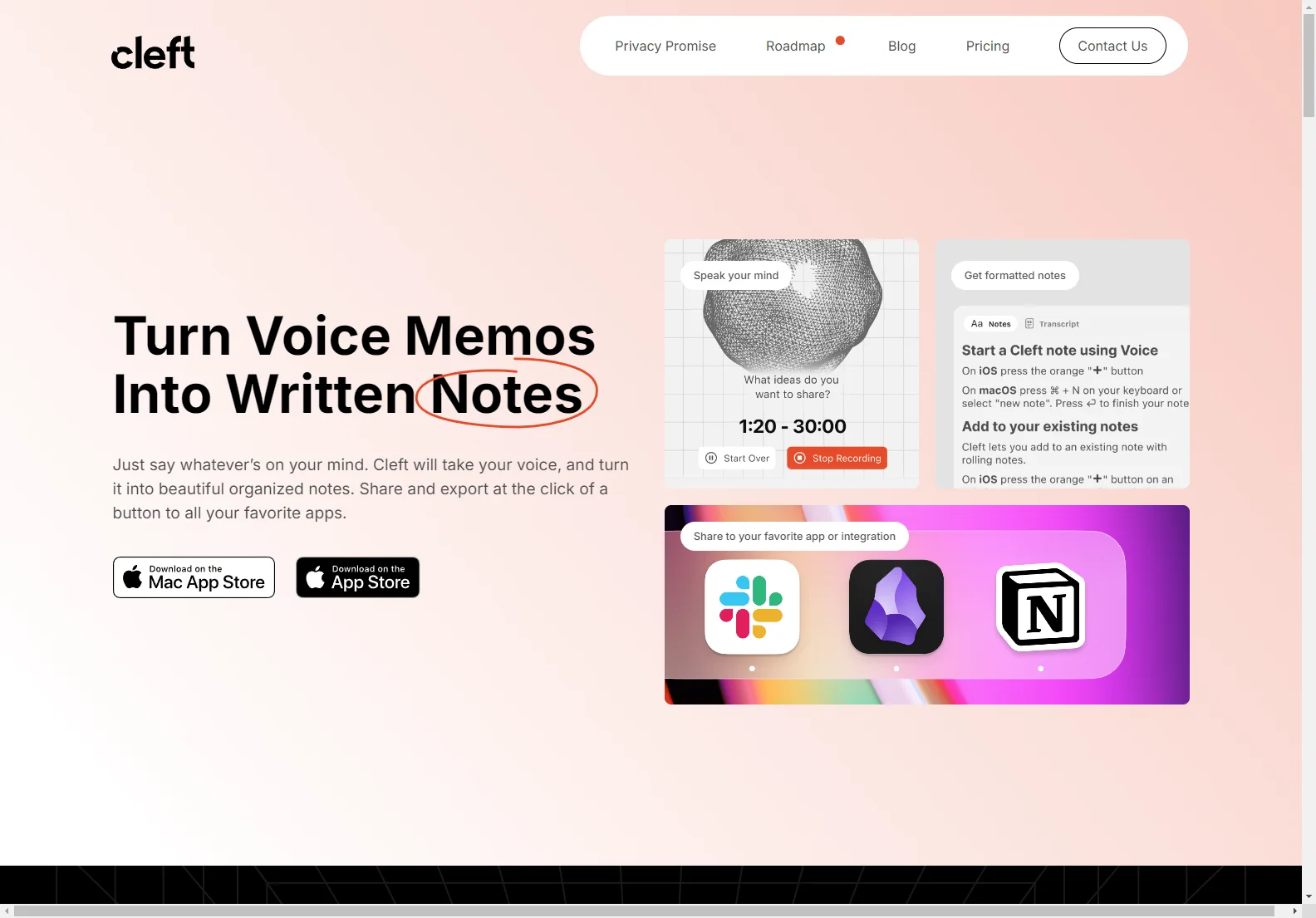 Cleft Notes: Transform Voice Memos into Organized Text