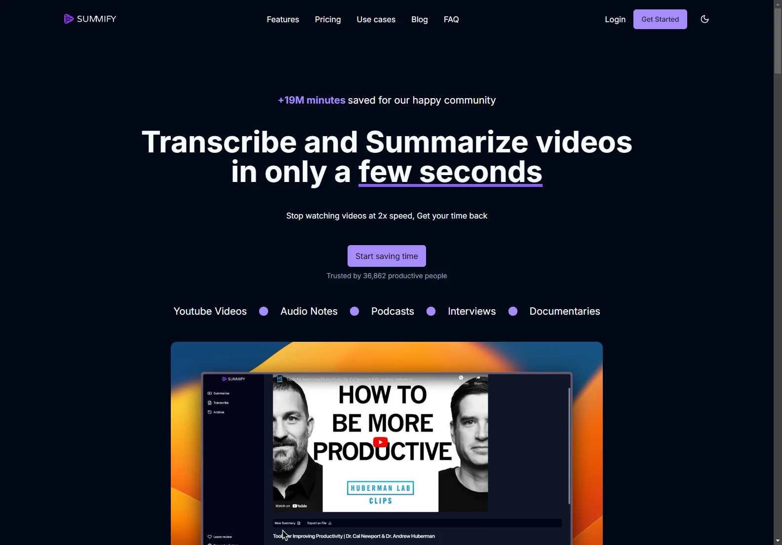 Summify - Save Time with AI Video/Audio Transcription & Summarization