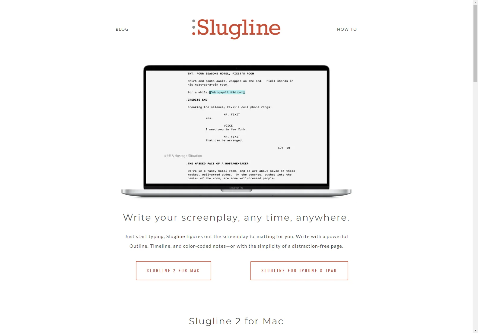 Slugline: The Ultimate Script Writing Tool