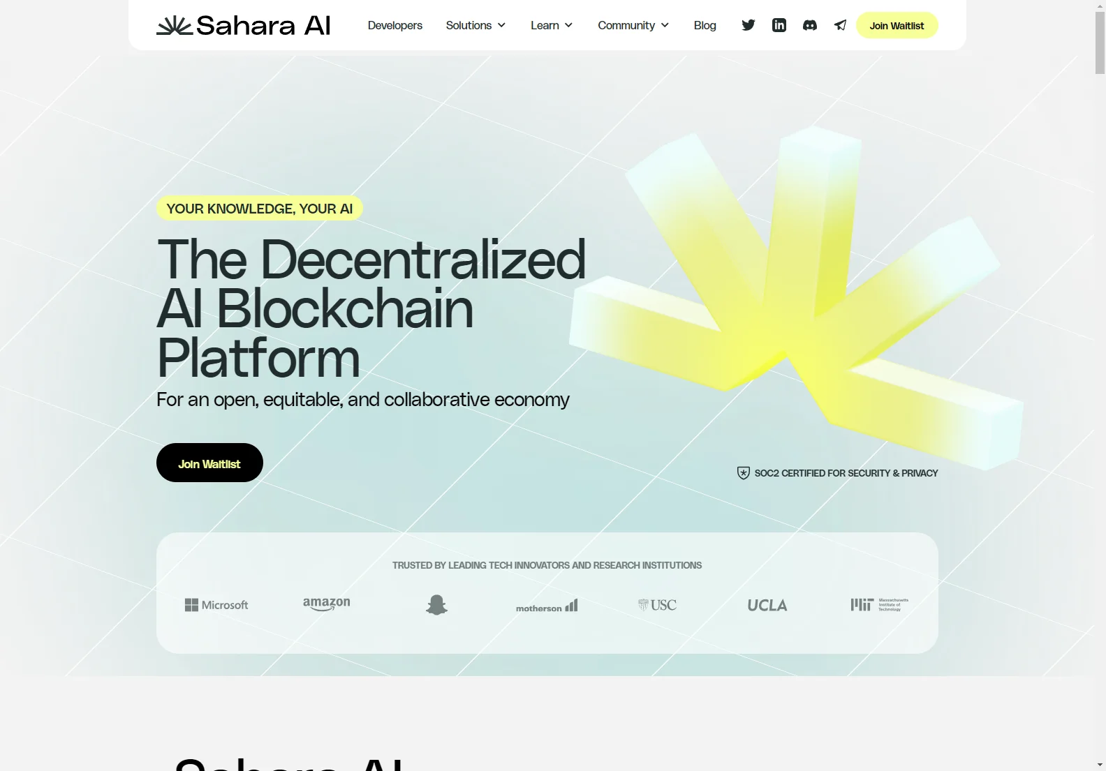 Sahara AI: Empowering a Collaborative Economy with Decentralized AI