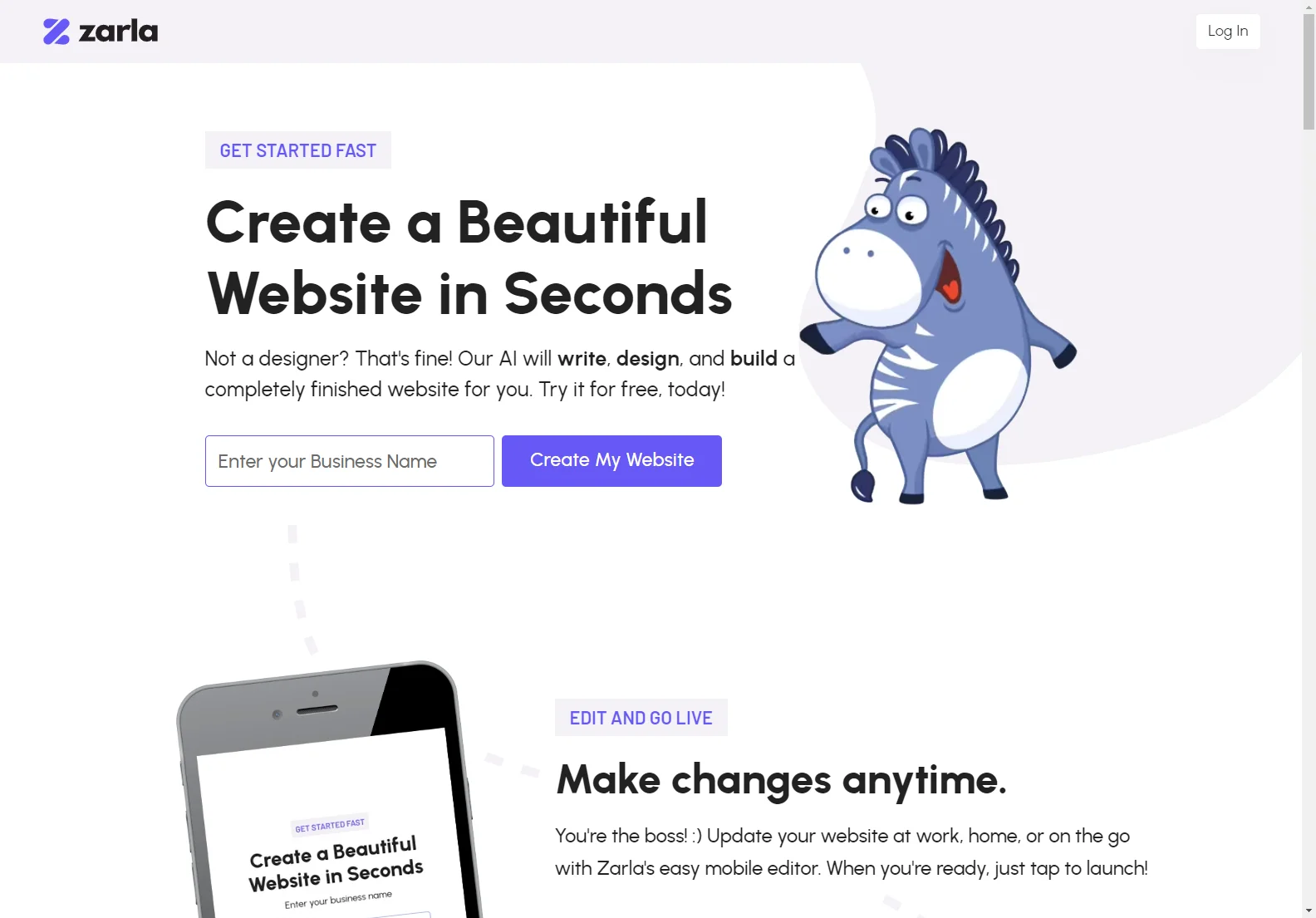 Zarla AI Website Builder: Build Websites 100x Faster