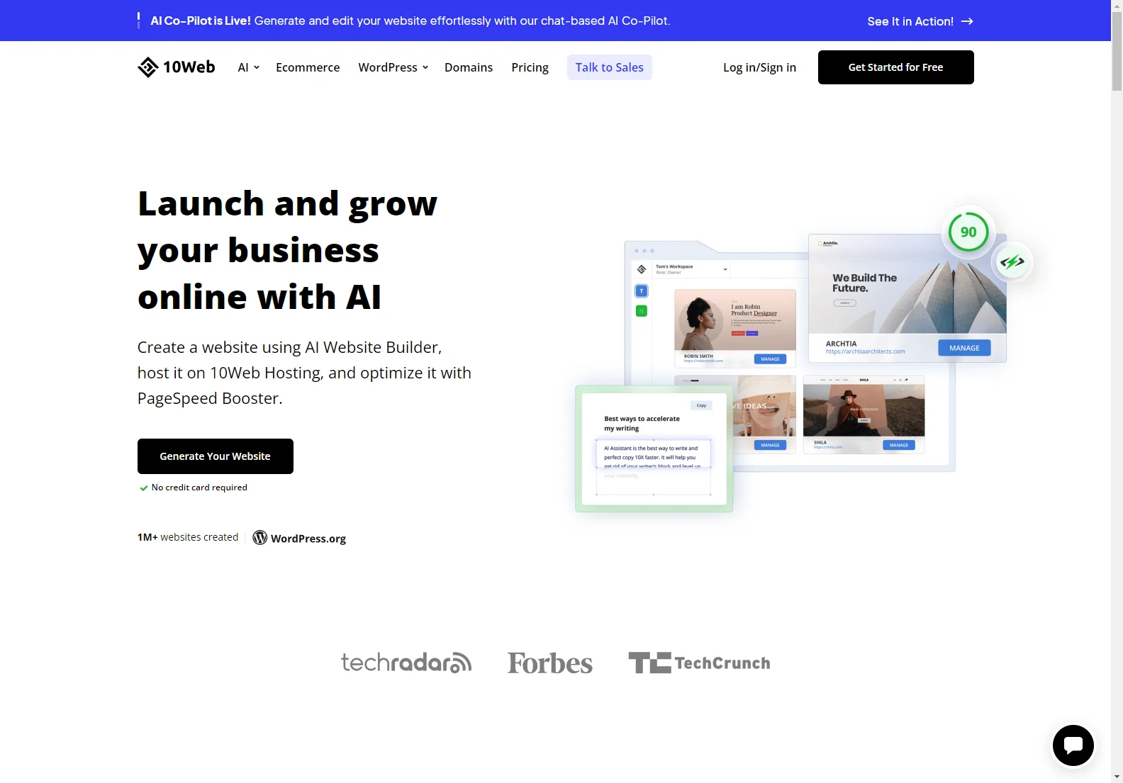 Launch and Grow Your Business with 10Web's AI-Powered Platform