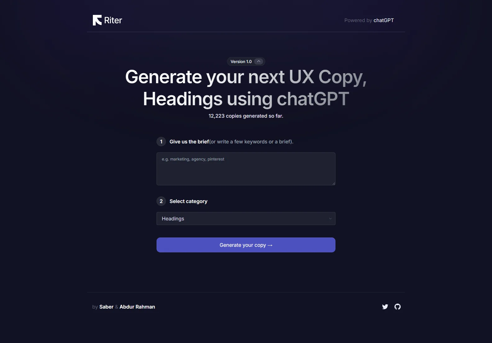 Riter: Empowering UX Copy and Headings Generation with AI