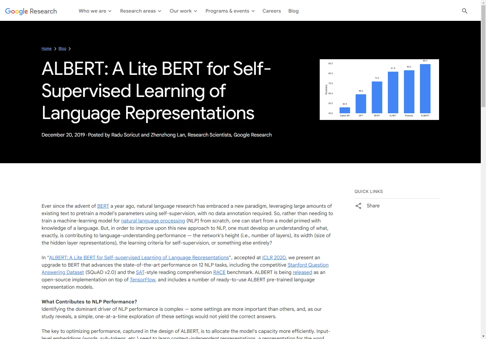 ALBERT: Enhancing NLP Performance with Efficient Design