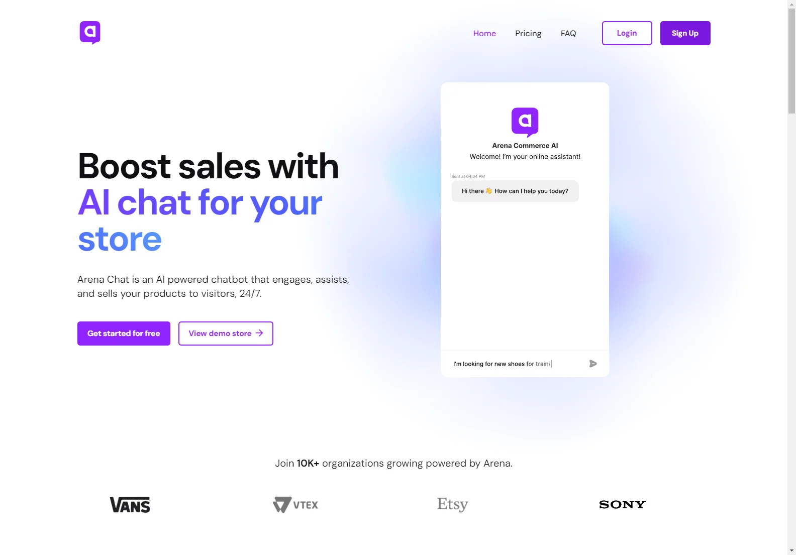 Arena Chat: Boost Your Store's Sales with AI-Powered Customer Service