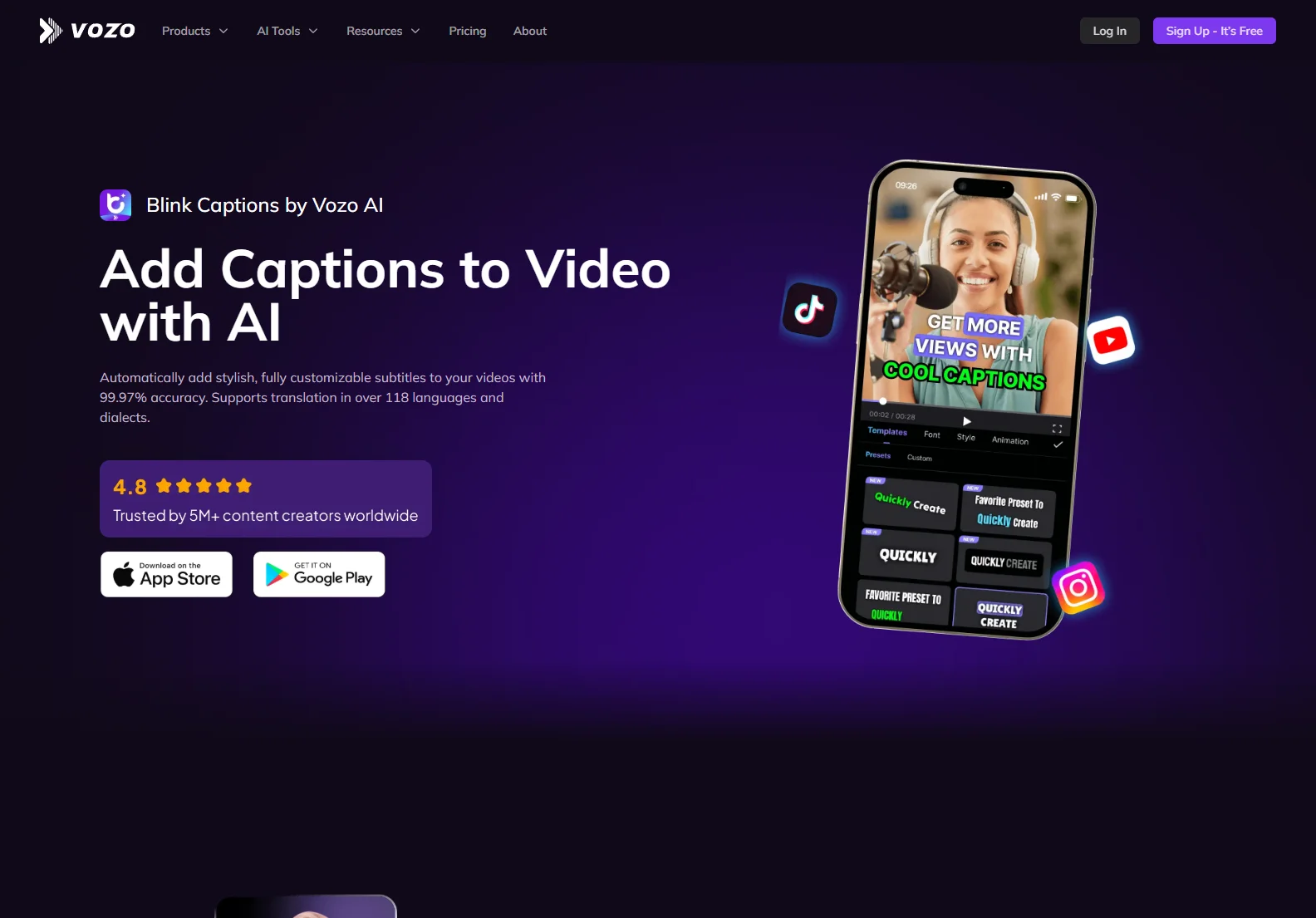 Enhance Your Videos with AI-Powered Captions - Blink Captions by Vozo