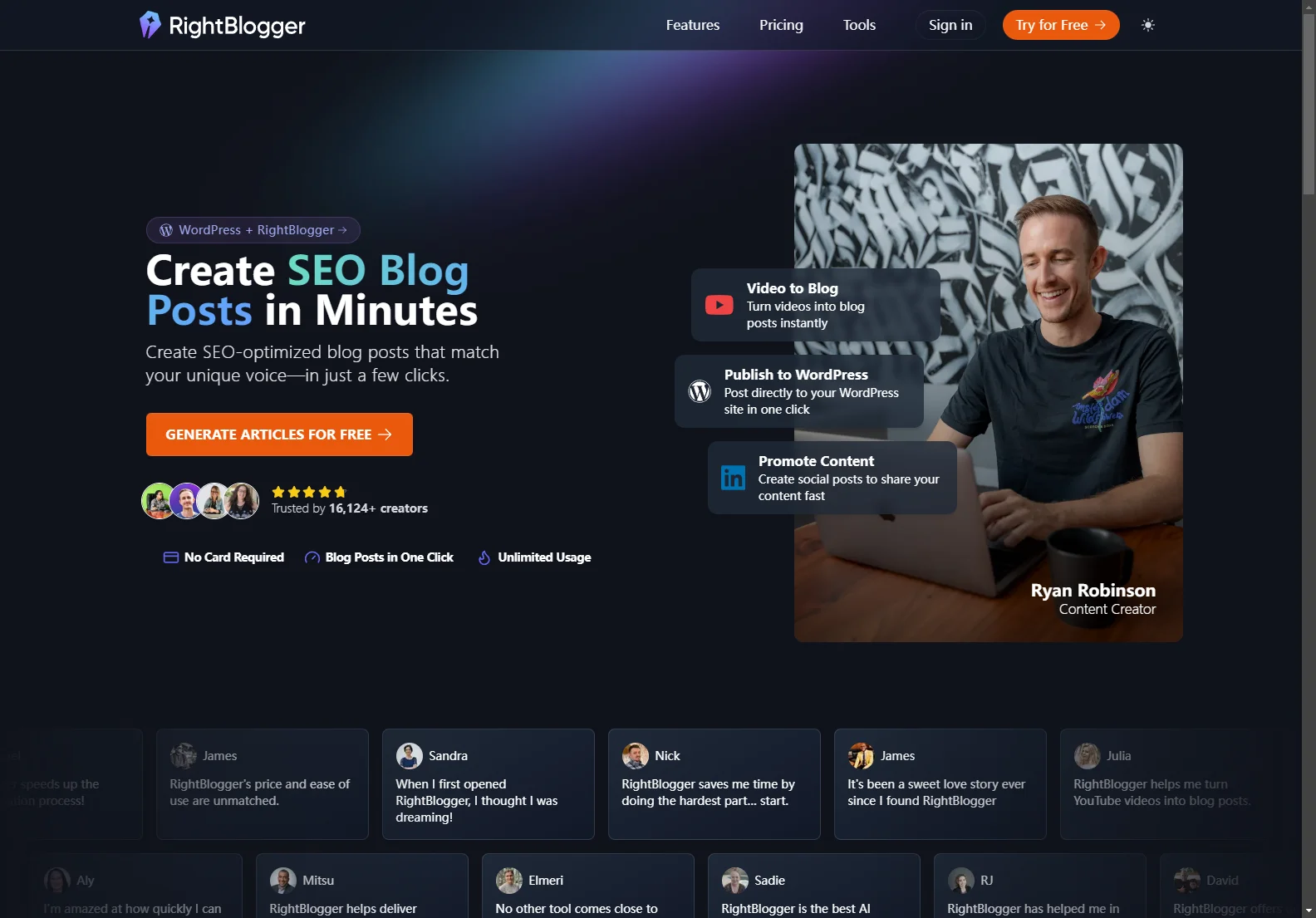 RightBlogger: The Ultimate AI-Powered Content Tool for Creators' Success