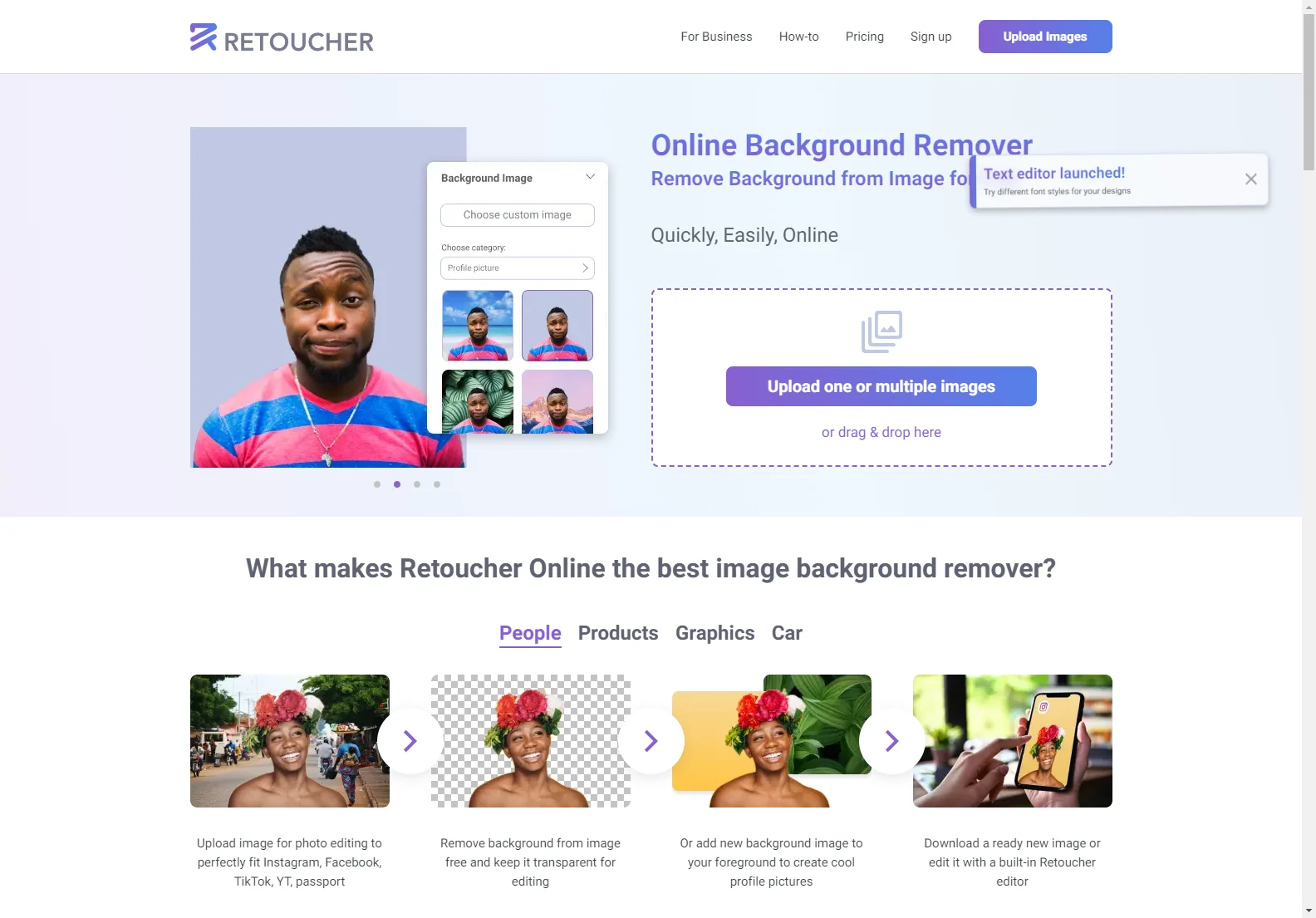 Retoucher Online: Effortless Image Background Removal