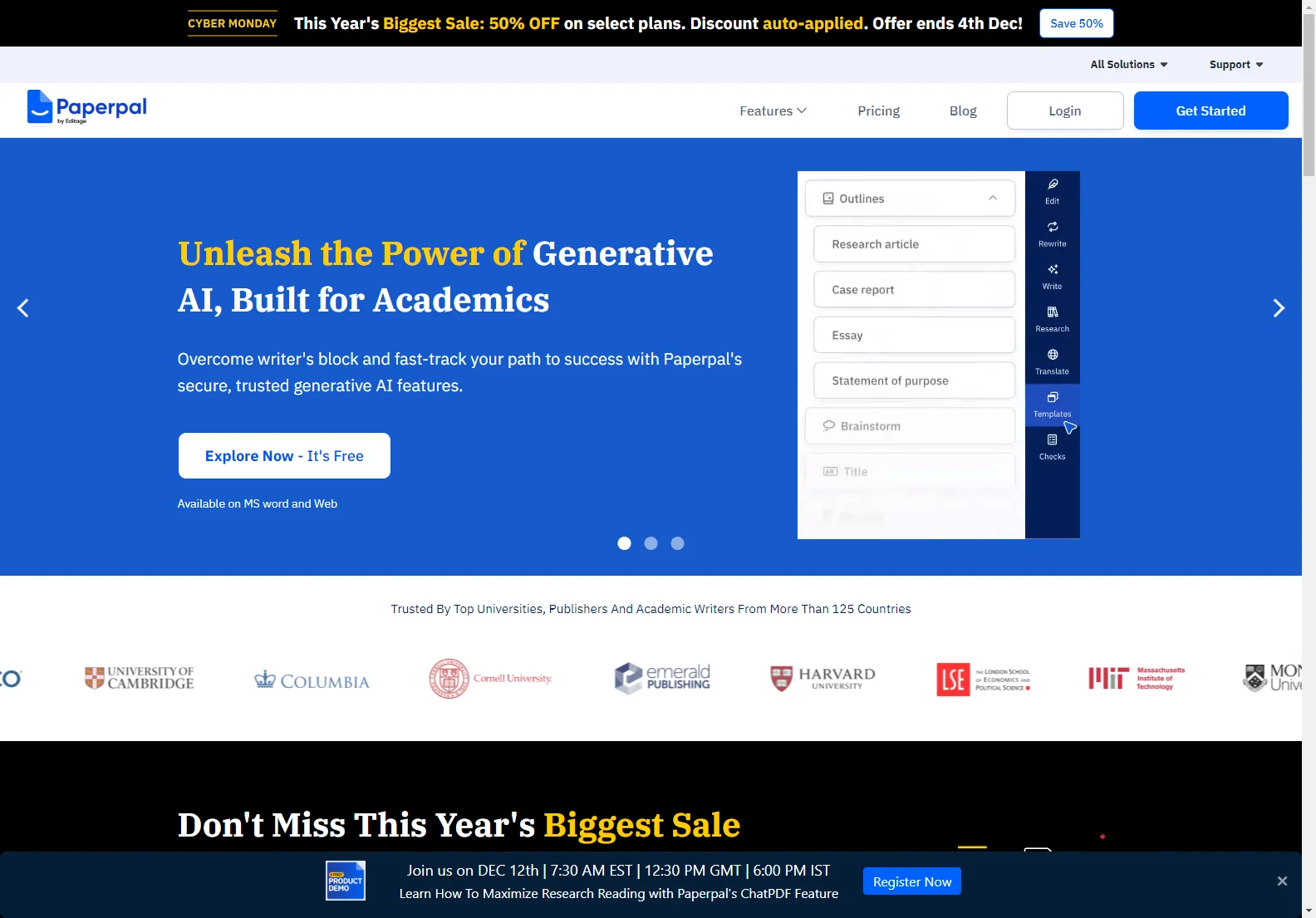 Unleash Academic Success with Paperpal - AI Writing Tool