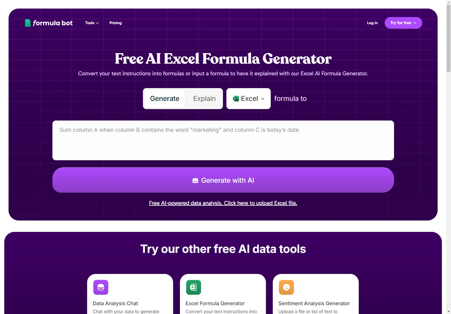 Free AI Excel Formula Generator - Simplify Your Spreadsheets