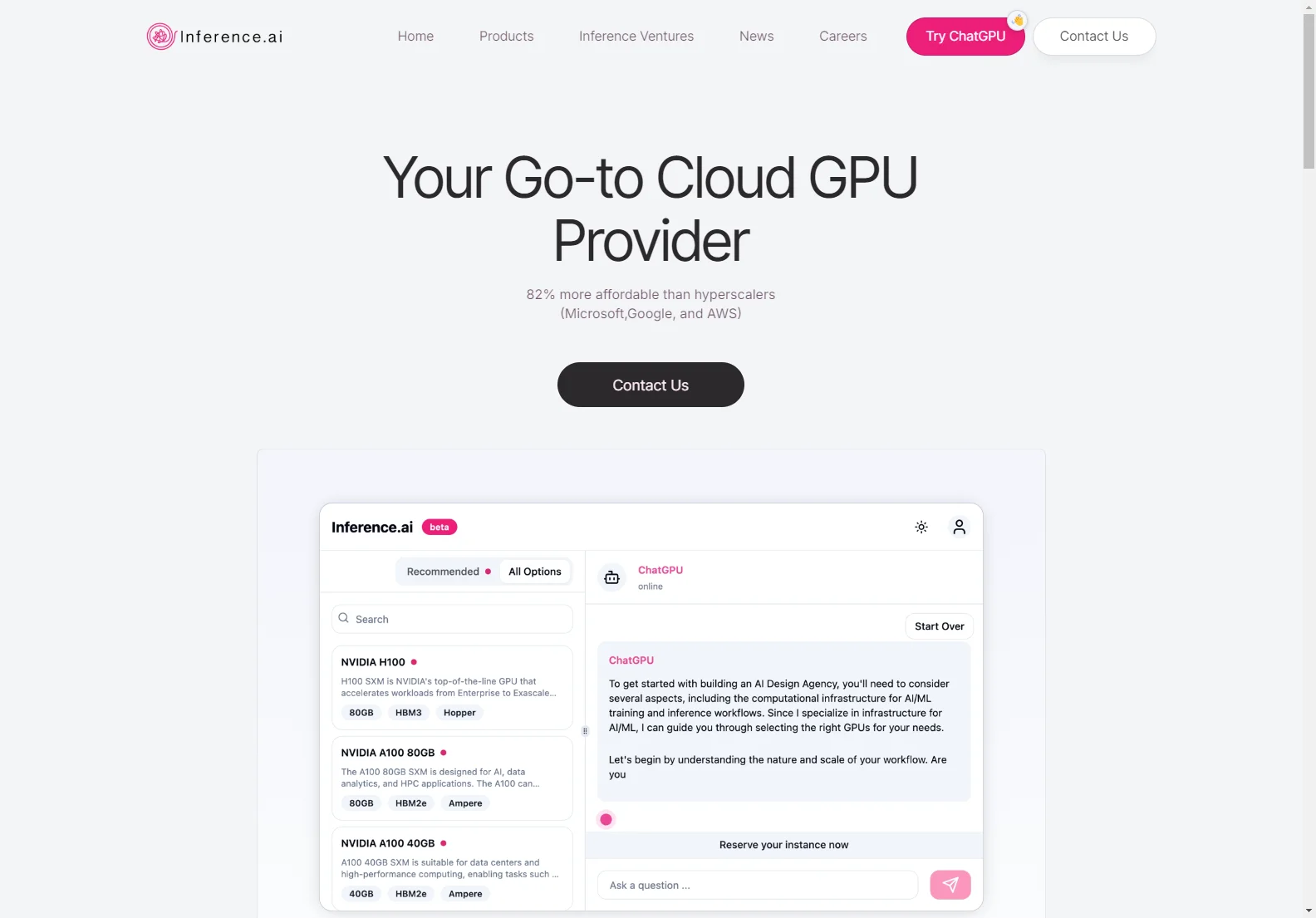 Inference.ai: Affordable GPU Cloud with Diverse Options