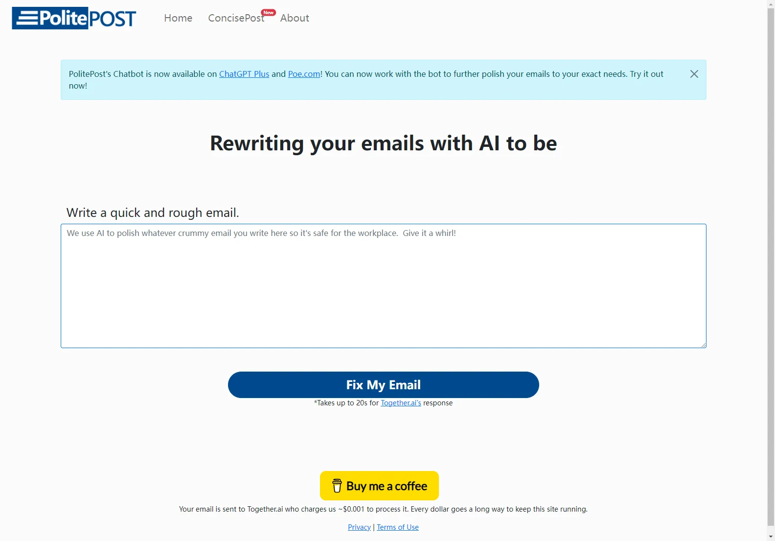 PolitePost.net: Transform Your Emails with AI Rewriting