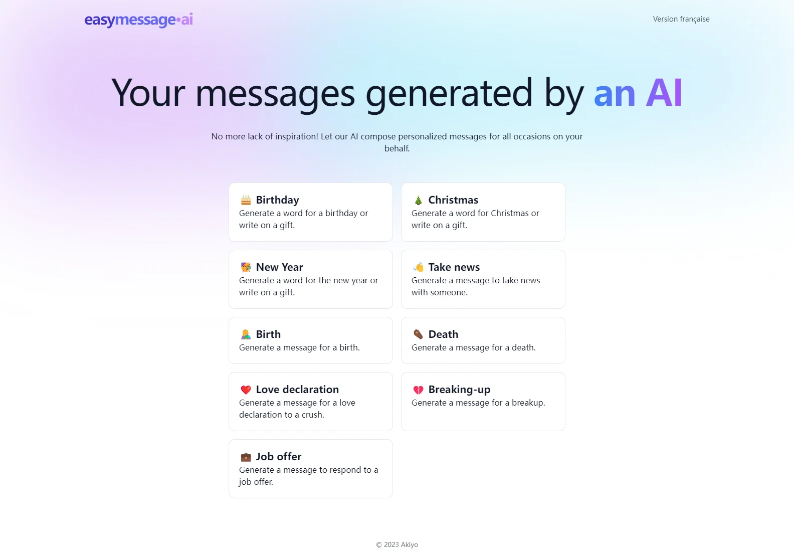 easyMessage.ai: Generate Messages for Every Occasion with AI